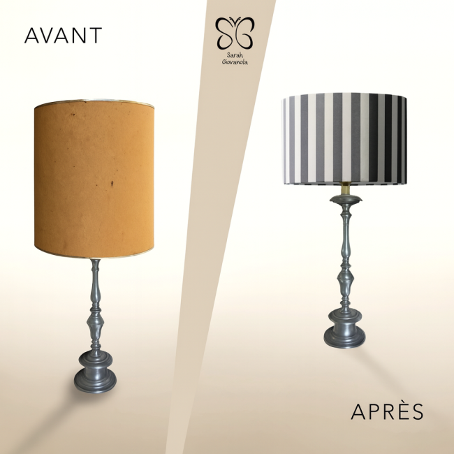 Lampe de table à pied balustre